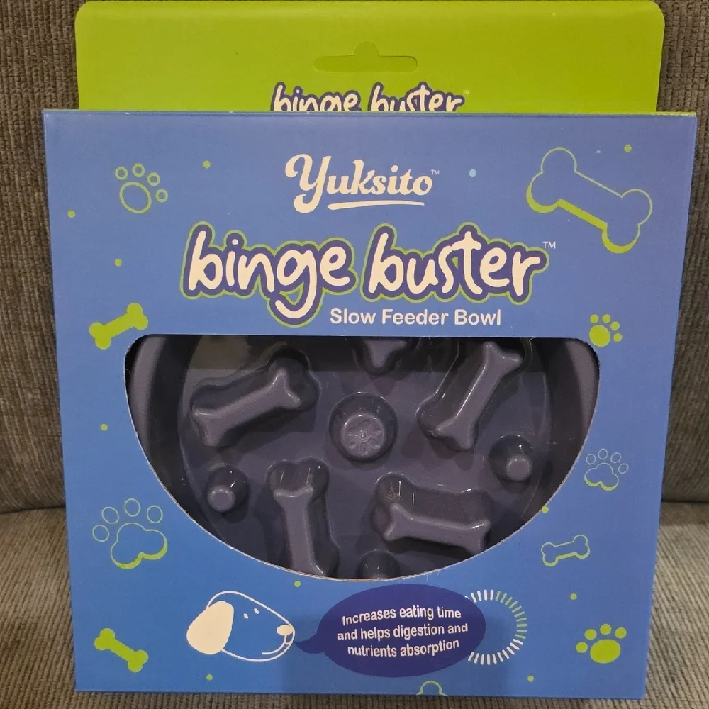 Yuksito Binge Buster Slow Feeder Bowl For Dogs, New, 7 Inches Diameter